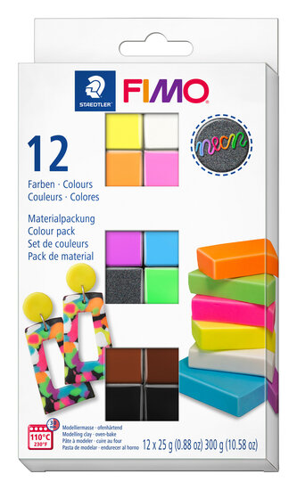 Fimo effect set met 12 halve blokken Neon