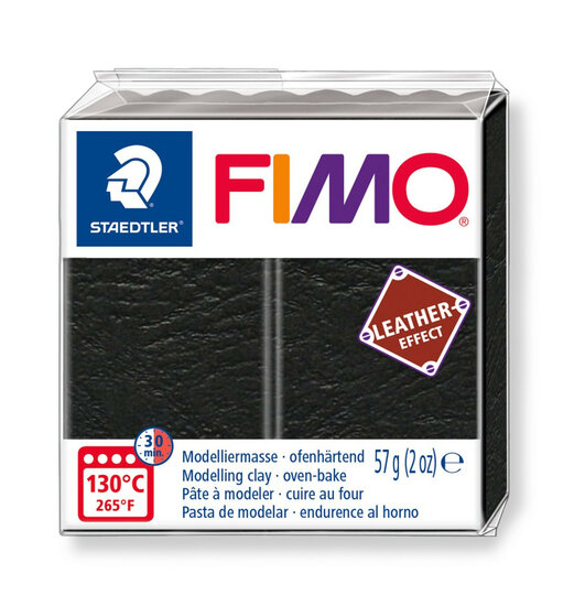 Fimo leather-effect 57 g zwart nr. 909