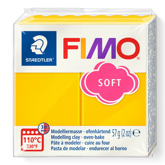 Fimo soft nr 16 Zonnebloem geel