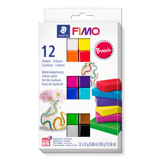 FIMO soft material pack with 12 half blocks Basic