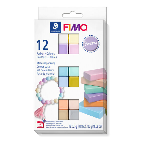 FIMO soft material pack with 12 half blocks Pastel