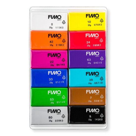 FIMO soft material pack with 12 half blocks Basic