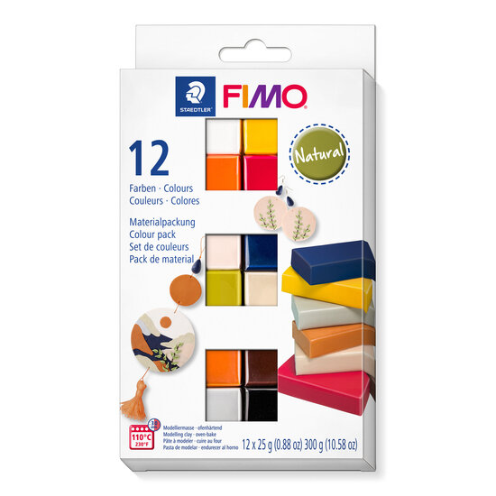 FIMO soft material pack with 12 half blocks Natural